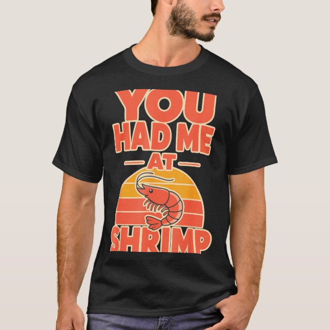 T-shirt Éventail de crevettes cajun fruits de mer  (Devant)
