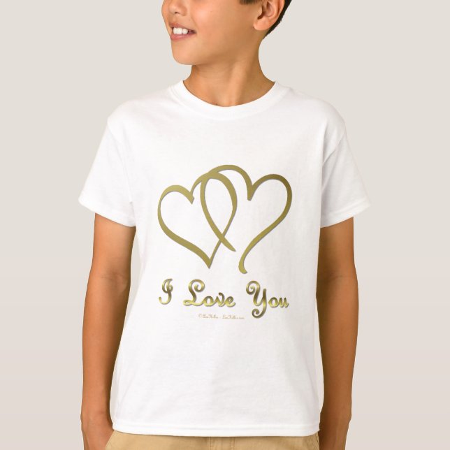 T-shirt Eventré Gold Hearts i Love You (Devant)