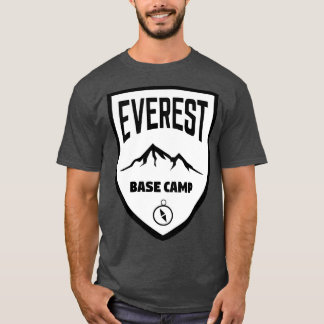 T-shirt Everest Base Camp Shield noir et blanc