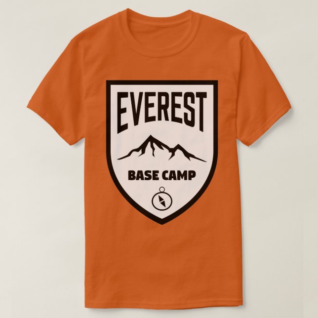 T-shirt Everest Base Camp Shield noir et blanc (Design devant)