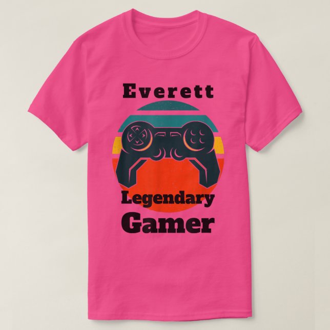 T-shirt Everett Legendary Gamer Video Game Player Controll (Design devant)