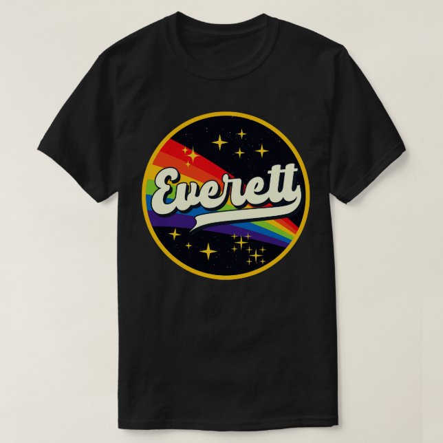T-shirt Everett Rainbow dans l'espace Style Vintage (Design devant)