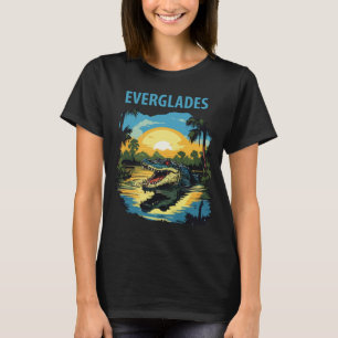 T-shirt Everglades Floride Alligator Vert Voyage