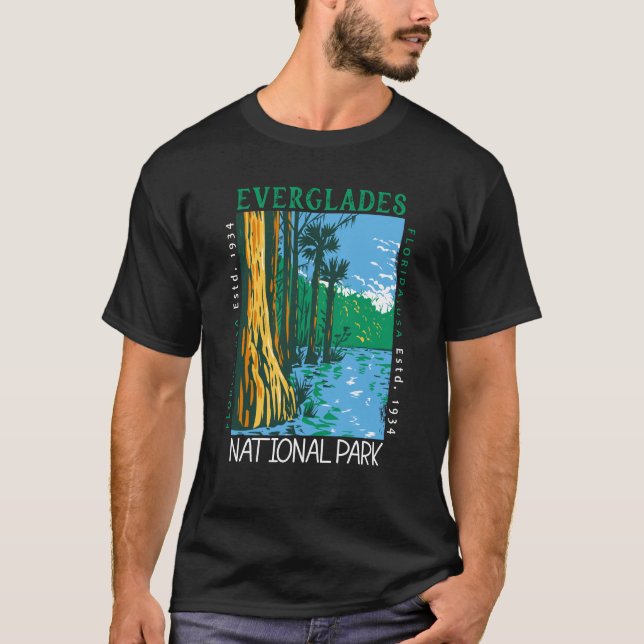 T-shirt Everglades Parc National Floride Distressé Rétro (Devant)