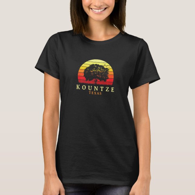T-shirt Evergreen Sunset Kountze Oak Tree Texas Bur Oak Fo (Devant)