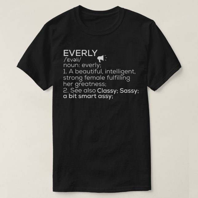 T-shirt Everly Nom Everly Définition Everly Femme Nom E (Design devant)