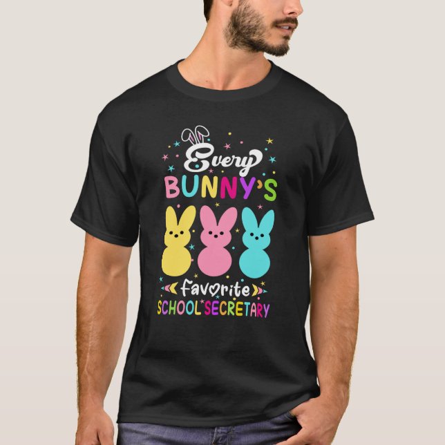 T-shirt Every Bunny's Favorite School Secretary Religious  (Devant)