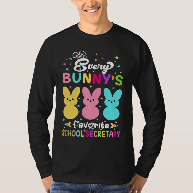 T-shirt Every Bunny's Favorite School Secretary Religious  (Devant)