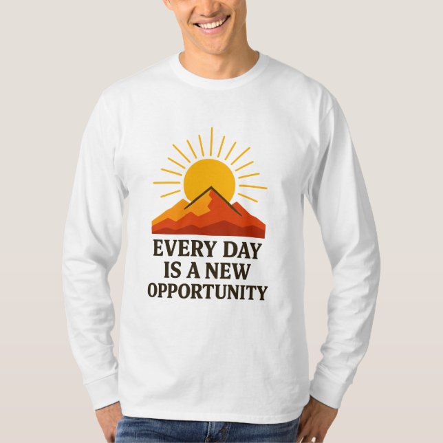 T-shirt Every Day Is a New Opportunity – Inspirational Sun (Devant)