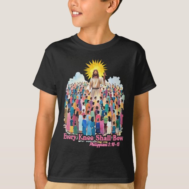 T-shirt Every Knee Shall Bow Christian Easter Day  (Devant)