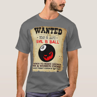 T-shirt Evil 8 Ball Pool Billiards Ligue à manches courtes