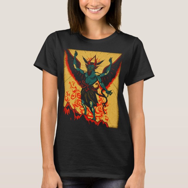 T-shirt Evil Baphomet Chèvre diable Démon Dieu avec les ai (Devant)