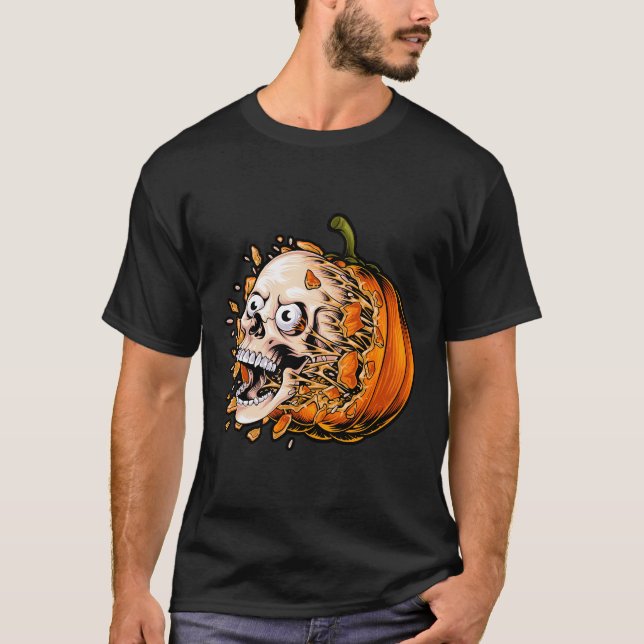 T-shirt Evil Citrouille crâne Bouche Tee (Devant)