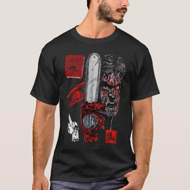 T-shirt Evil Dead "Groovy" Ash Williams - Tronçonneuse, Ne (Devant)