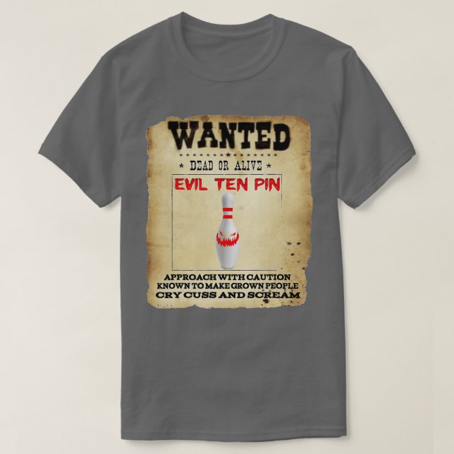 T-shirt Evil Dix Pin 10 Drôle Bowling Manche Court (Design devant)