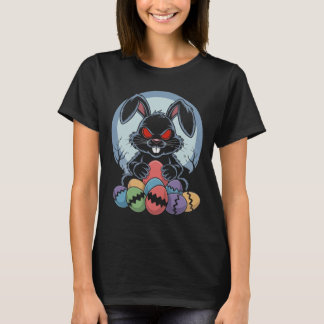 T-shirt Evil Easter Bunny Scary Horror Rabbit Red Eyes Mon