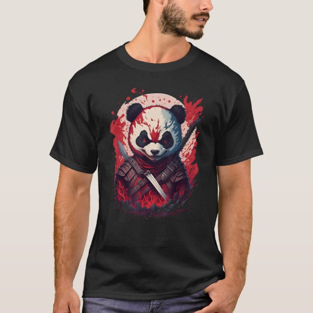 T-shirt Evil Ninja Samurai Panda Beaux fantasmes japonais (Devant)