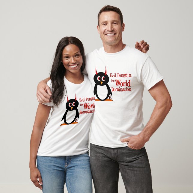 T-shirt Evil Penguin for World Domination (Unisexe)