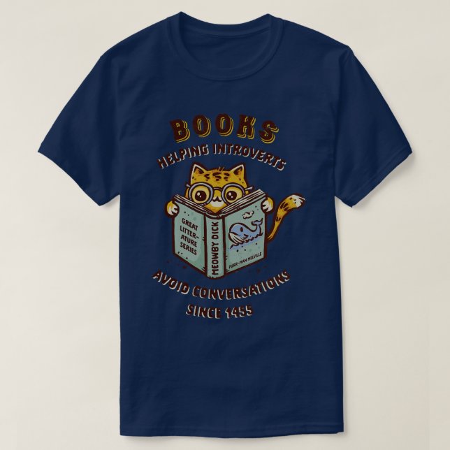 T-shirt Éviter les conversations depuis 1455 (Design devant)