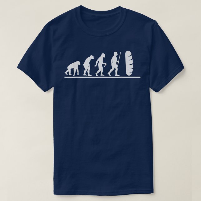 T-shirt Evolution Baker drôle Motif Pain Pain Dough Flour  (Design devant)