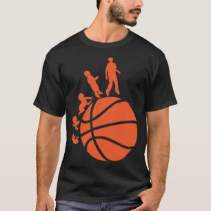 T-shirt evolution basketball humain bebe foetus evoluzione
