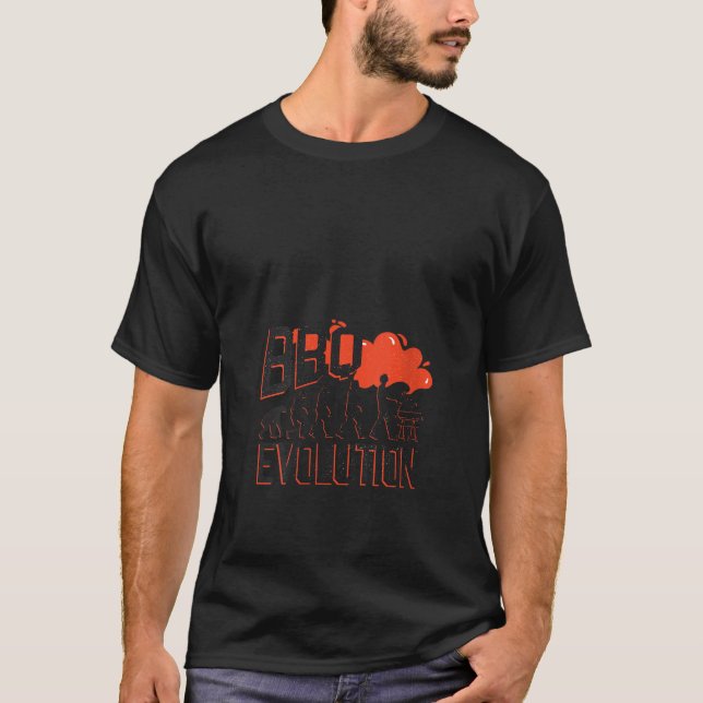 T-shirt évolution BBQ femme, de singe à maître du  (Devant)