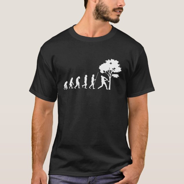 T-shirt Évolution Bois de scie à bois Chainsaw Forester Lu (Devant)