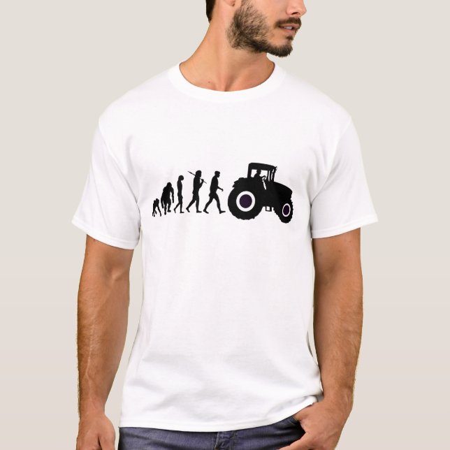 T-shirt Évolution d'agriculteurs d'élever des conducteurs (Devant)