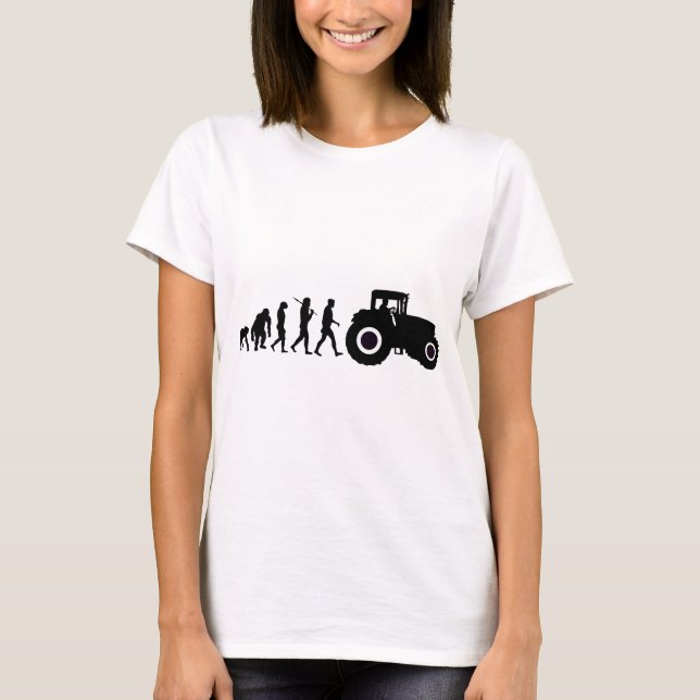 T-shirt Évolution d'agriculteurs d'élever des conducteurs (Devant)
