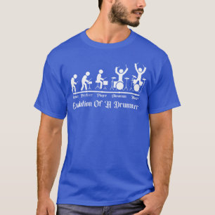 T-shirt Évolution de batteur de rock drôle de stick figure