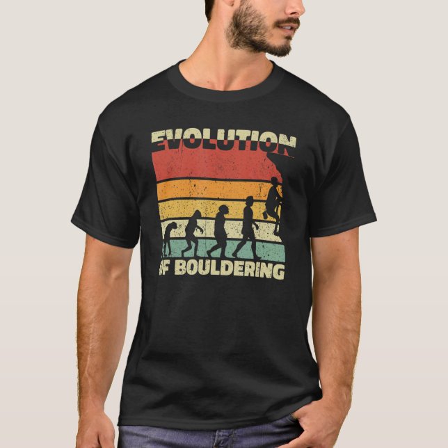 T-shirt Évolution De Bouldering Bouldering Rock Climber Hi (Devant)