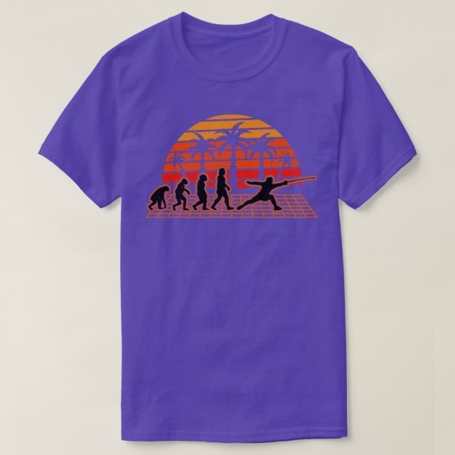 T-shirt Évolution de clôture Coucher de soleil Fencer Fech (Design devant)