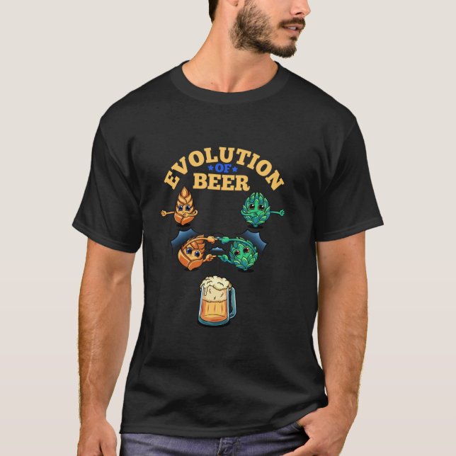 T-shirt Évolution de la bière drôle Craft Beer Hops Brasse (Devant)