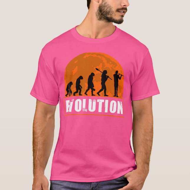 T-shirt Évolution de la flute humaine Amusante évolution d (Devant)