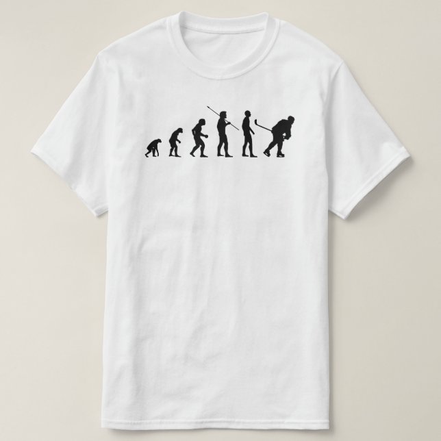 T-shirt Evolution de la glace Joueur de hockey de sport mè (Design devant)