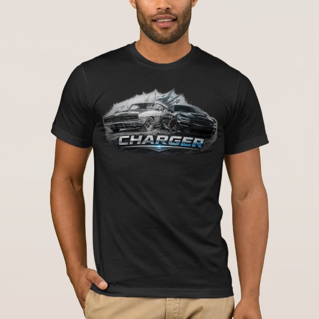T-shirt Évolution de la muscle car Charger, du classique a (Devant)