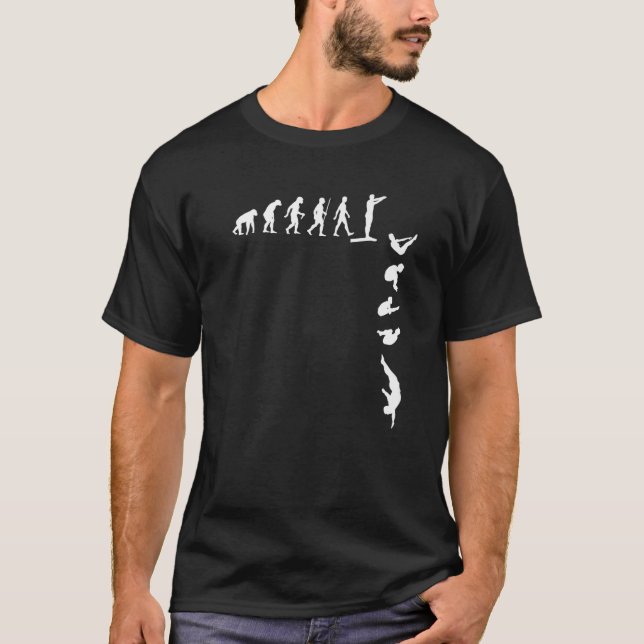 T-shirt Évolution de la plateforme de plongeon en tremplin (Devant)