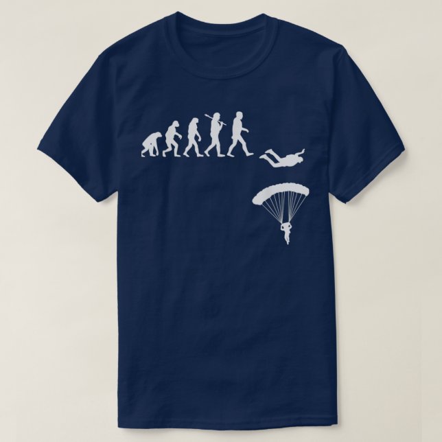 T-shirt Evolution de la Skydiving Parachute Skydiver (Design devant)