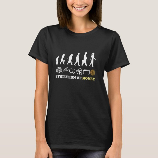 T-shirt Evolution De L'Argent Bitcoin Cryptomonnaie Crypto (Devant)