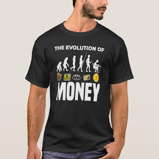 T-shirt Evolution De L'Argent BTC Crypto Porteur Cryptocur (Devant)