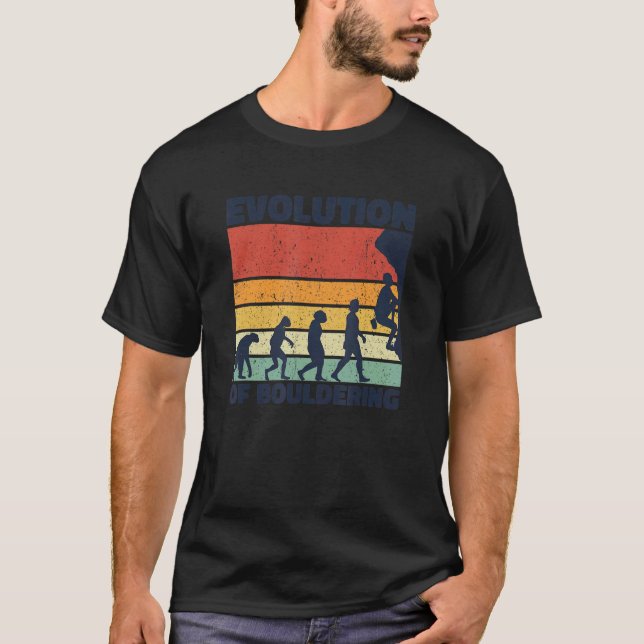 T-shirt Évolution de l'escalade de blocs Grimpeur de blocs (Devant)