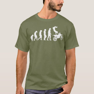 T-shirt Evolution de l'homme à Motocross Funny dirt bike