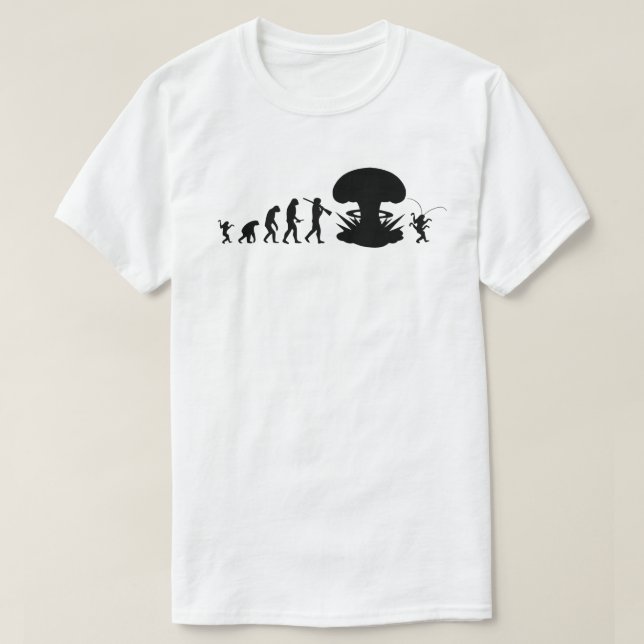 T-shirt Évolution de l'Homme et du Cafard Tableau d'Évolut (Design devant)
