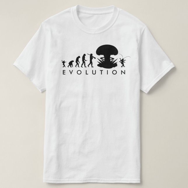 T-shirt Évolution de l'Homme et du Cafard Tableau d'Évolut (Design devant)
