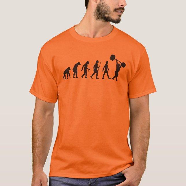 T-shirt Évolution de l'homme - haltérophile (Devant)