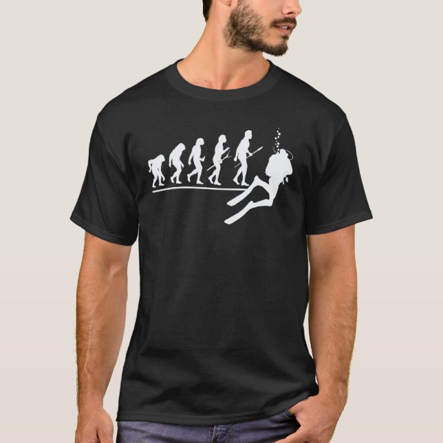 T-shirt Évolution de l'homme plongeur en scaphandre Evolut (Devant)