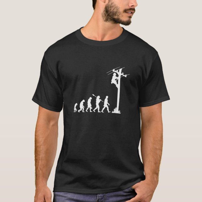 T-shirt évolution de lineman électricien lineman  (Devant)