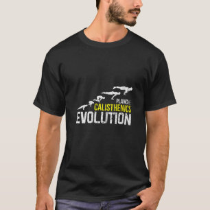 T-shirt Évolution de planche de calisthenics féminine en r