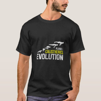 T-shirt Évolution de planche de calisthenics féminine en r