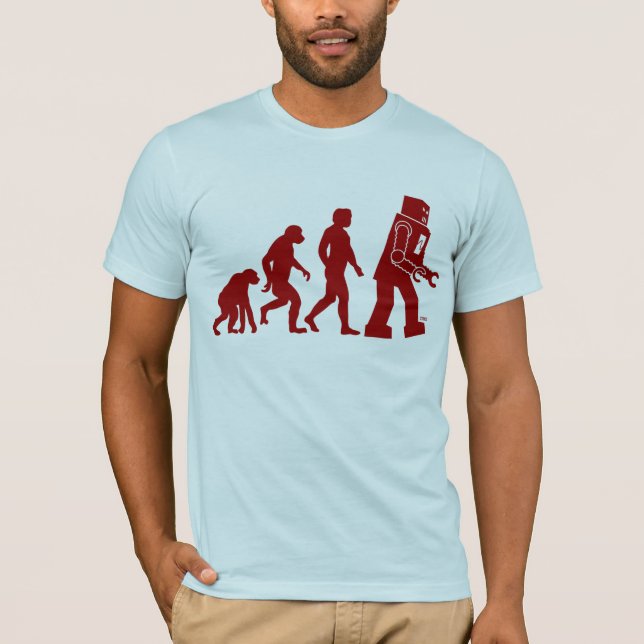 T-shirt Évolution de robot - de l'homme dans des robots (Devant)